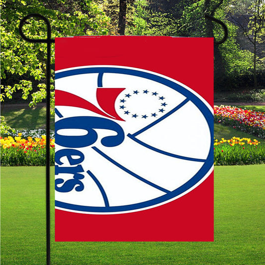 76Ers Blu White Red Garden Flag Outdoor Lawn 12X18 Inch