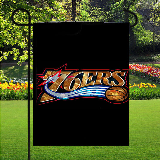 76Ers Gold Garden Flag Outdoor Lawn 12X18 Inch