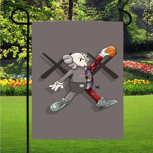 77 Kaws Air Jordan Garden Flag Outdoor Lawn 12X18 Inch