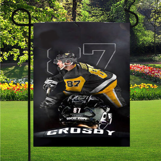 87 Sidney Crosby Pittsburgh Penguins Garden Flag Outdoor Lawn 12X18 Inch