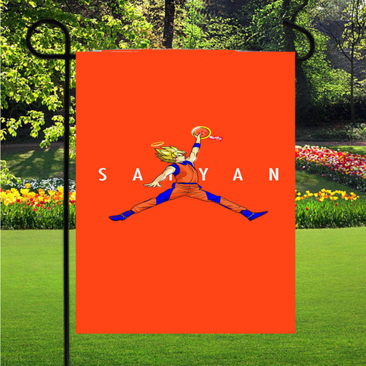 Air Jordan Goku Saiyan Garden Flag Outdoor Lawn 12X18 Inch