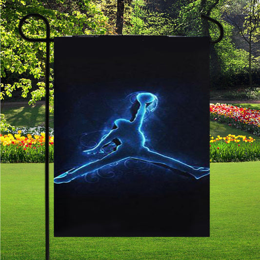 Air Jordan Logo Neon Garden Flag Outdoor Lawn 12X18 Inch