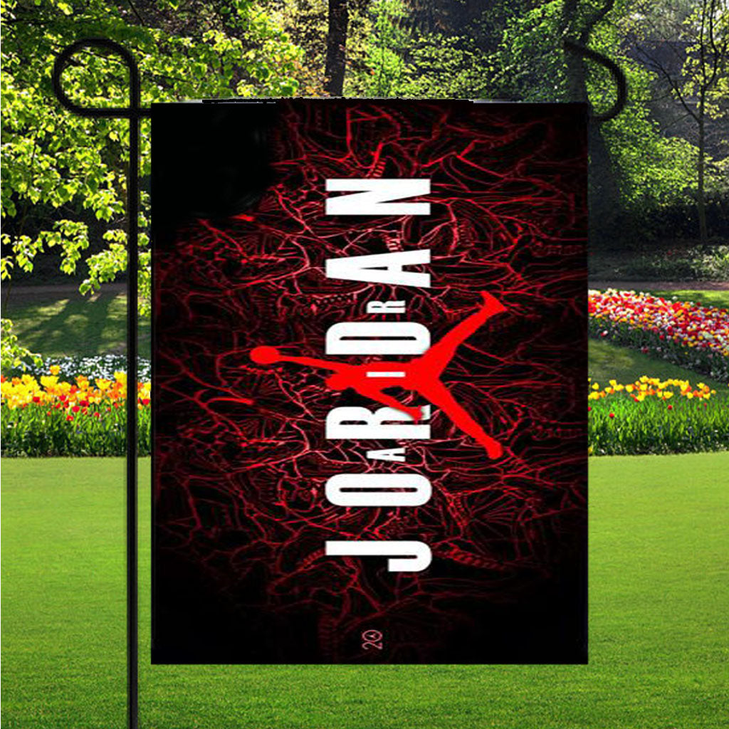 Air Jordan Red Wallpaper Garden Flag Outdoor Lawn 12X18 Inch