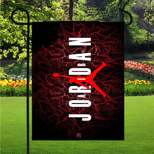 Air Jordan Red Wallpaper Garden Flag Outdoor Lawn 12X18 Inch