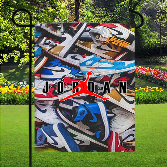 Air Jordan Shoes Pattern Logo Garden Flag Outdoor Lawn 12X18 Inch