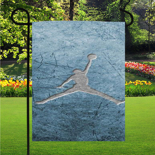 Air Jordan Steel Texture Logo Garden Flag Outdoor Lawn 12X18 Inch