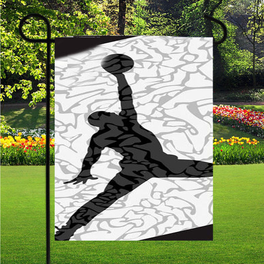 Air Jordan White Texture Garden Flag Outdoor Lawn 12X18 Inch