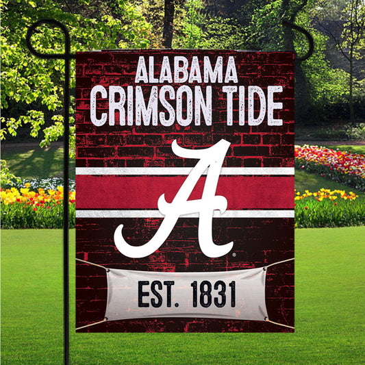 Alabama Crimson Tide Est 1831 Garden Flag Outdoor Lawn 12X18 Inch