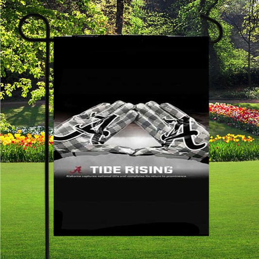 Alabama Crimson Tide Gloves Rising Garden Flag Outdoor Lawn 12X18 Inch