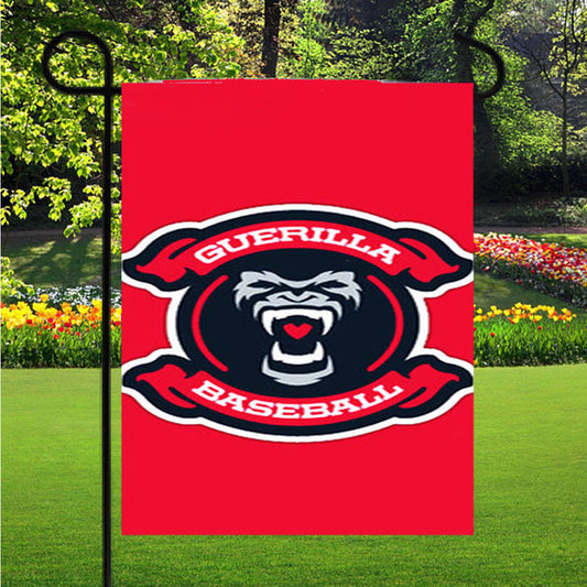 Guerilla Baseball Team Logos Red Garden Flag Outdoor Lawn 12X18 Inch