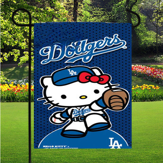 Hello Kitty La Dodgers_Magic Garden Flag Outdoor Lawn 12X18 Inch