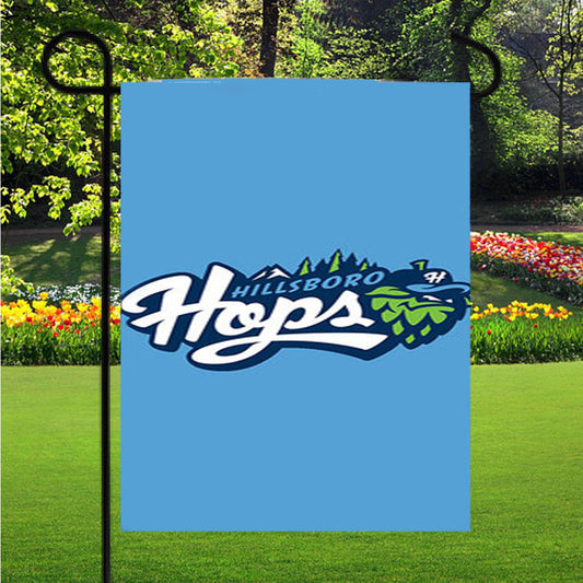 Hillsboro Hops Baseball Logo Blue Garden Flag Outdoor Lawn 12X18 Inch