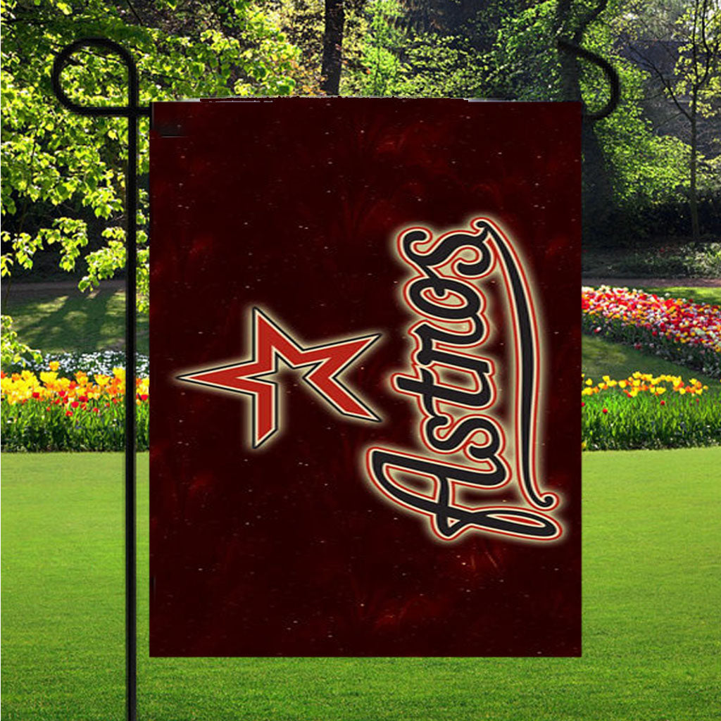 Houston Astros In Galaxy Garden Flag Outdoor Lawn 12X18 Inch