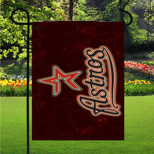 Houston Astros In Galaxy Garden Flag Outdoor Lawn 12X18 Inch