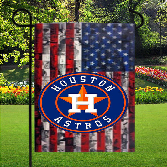 Houston Astros Logo 4 Garden Flag Outdoor Lawn 12X18 Inch