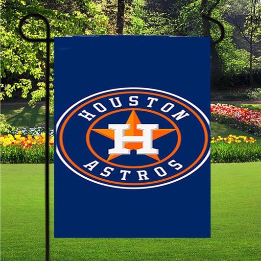 Houston Astros Logo Blue Garden Flag Outdoor Lawn 12X18 Inch