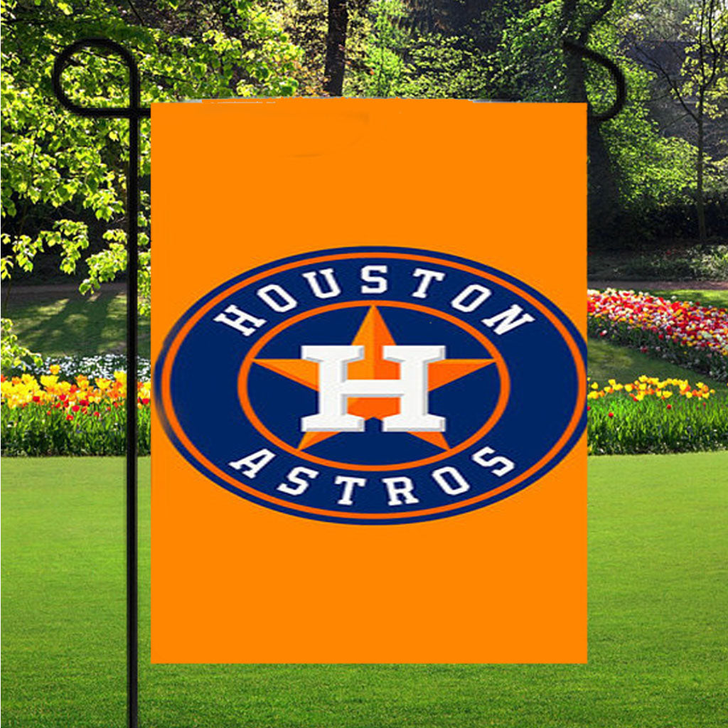 Houston Astros Logo Orange Garden Flag Outdoor Lawn 12X18 Inch