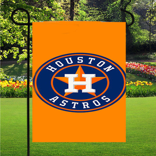 Houston Astros Logo Orange Garden Flag Outdoor Lawn 12X18 Inch