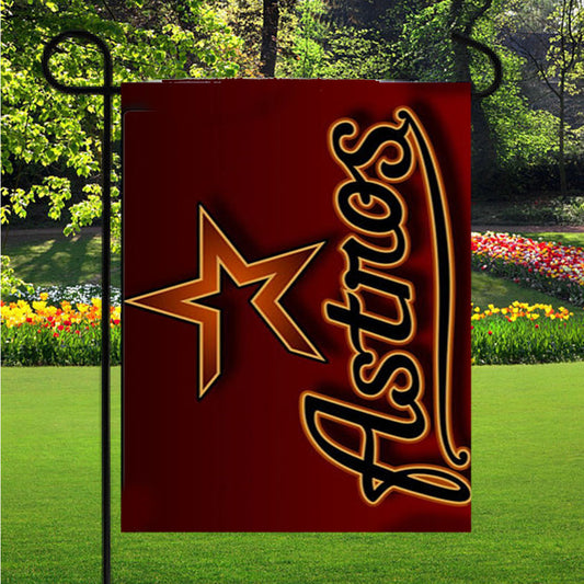 Houston Astros Red Garden Flag Outdoor Lawn 12X18 Inch
