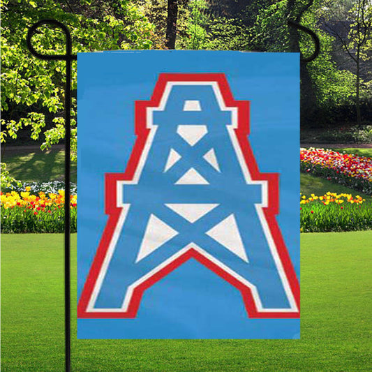 Houston Oilers Jersey Logo Garden Flag Outdoor Lawn 12X18 Inch