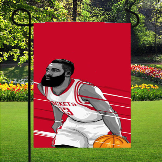 Houston Rockets James Harden Garden Flag Outdoor Lawn 12X18 Inch