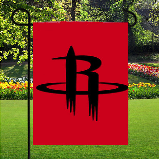 Houston Rockets Logo Red Garden Flag Outdoor Lawn 12X18 Inch