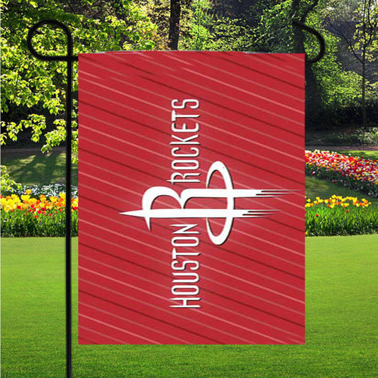 Houston Rockets Stripes Garden Flag Outdoor Lawn 12X18 Inch