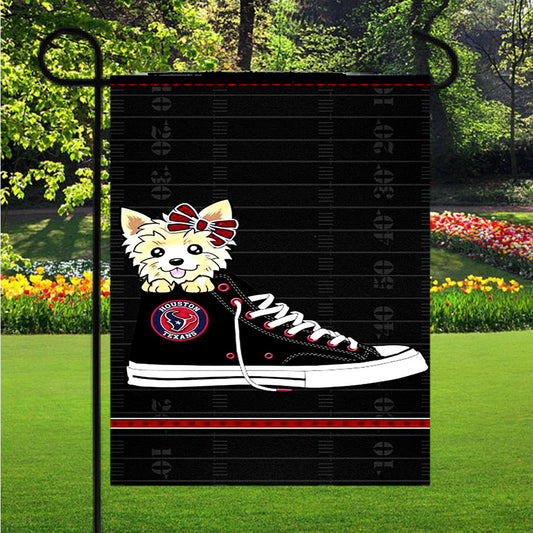 Houston Texans High Waist And Dog Garden Flag Outdoor Lawn 12X18 Inch