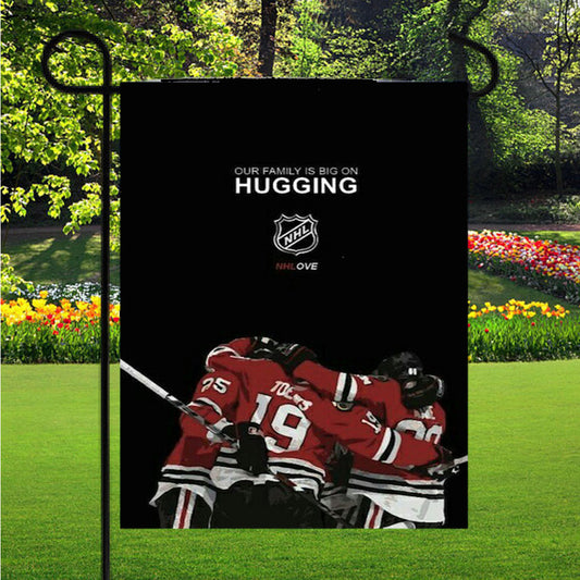 Hugging Nhl Hockey Garden Flag Outdoor Lawn 12X18 Inch