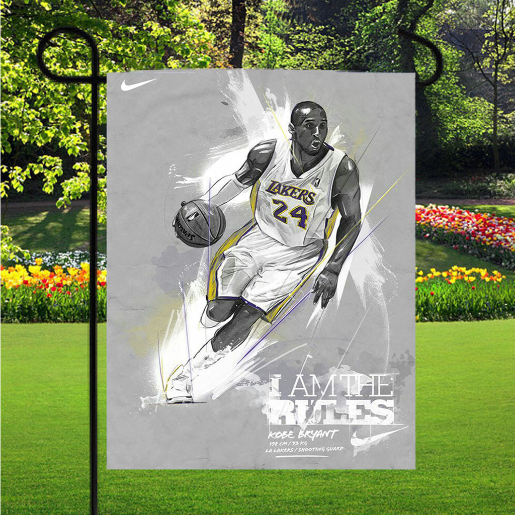 I Am The Rules Kobe Bryant Garden Flag Outdoor Lawn 12X18 Inch
