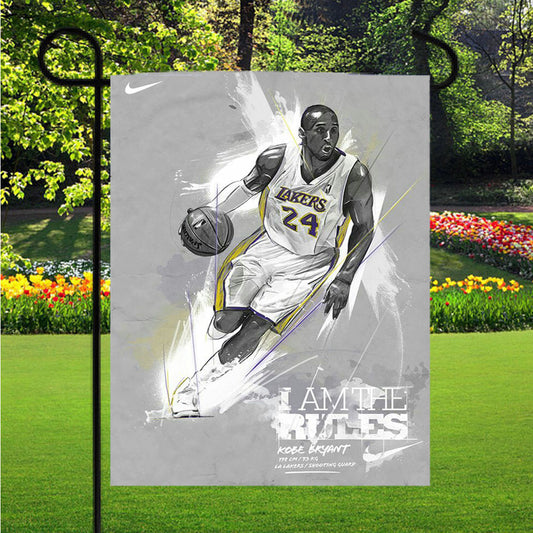 I Am The Rules Kobe Bryant Garden Flag Outdoor Lawn 12X18 Inch