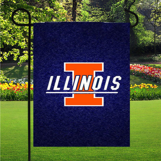 Illinois Fighting Logo Garden Flag Outdoor Lawn 12X18 Inch