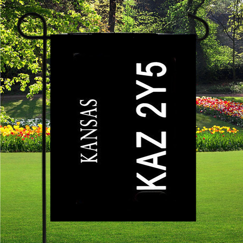Impala Kansas License Plate Garden Flag Outdoor Lawn 12X18 Inch
