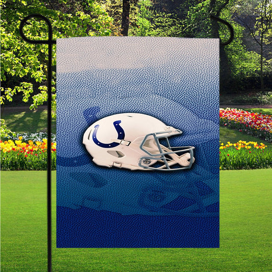 Indianapolis Colts Helmet Garden Flag Outdoor Lawn 12X18 Inch
