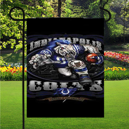 Indy Colts Angry Garden Flag Outdoor Lawn 12X18 Inch