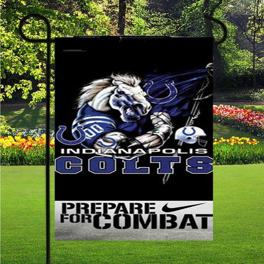 Indy Colts Horse Logo Prepare Garden Flag Outdoor Lawn 12X18 Inch