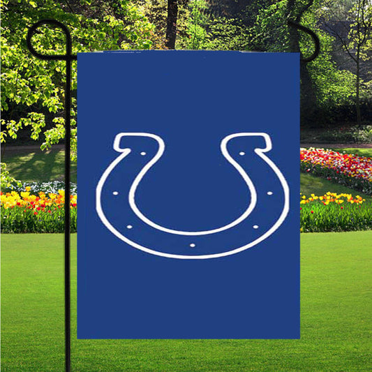 Indy Colts Logo Blue Garden Flag Outdoor Lawn 12X18 Inch