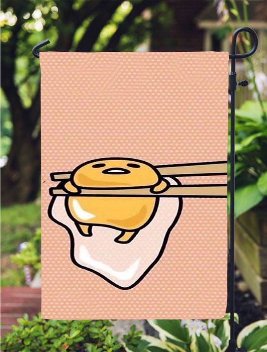 Gudetama Lazy Egg Cute 2 Garden Flag Outdoor Lawn 12X18 Inch