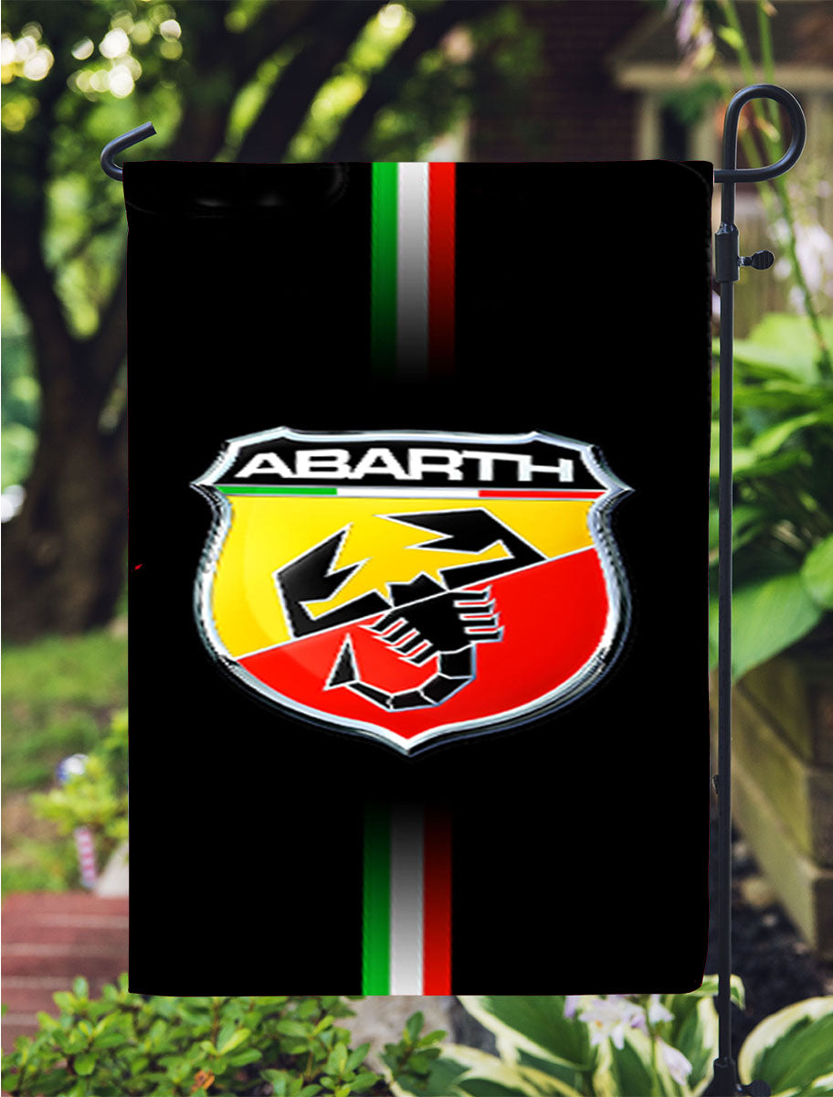 Abarth Racing Car Logo Garden Flag Yard Sign Outdoor Lawn 12 X 18 inch