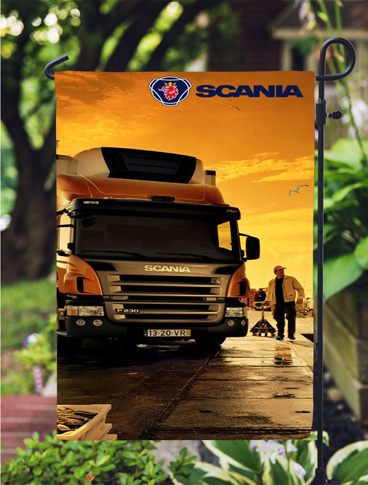 Afternoon Scania Logo Blue Garden Flag Outdoor Lawn 12X18 Inch