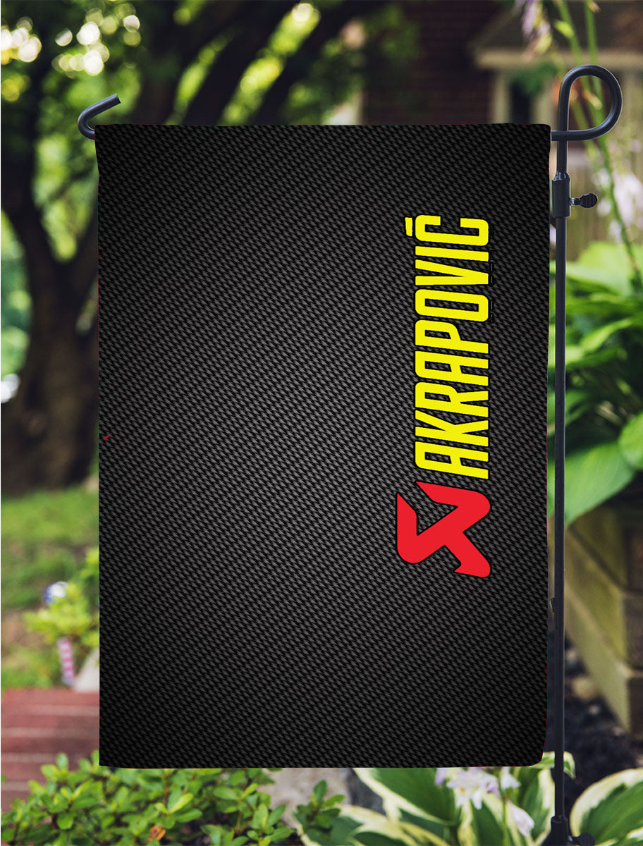 Akrapovic Exhaust System Carbon Logo Garden Flag Outdoor Lawn 12X18 Inch