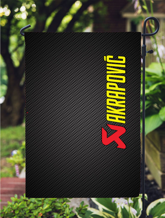 Akrapovic Exhaust System Carbon Logo Garden Flag Outdoor Lawn 12X18 Inch