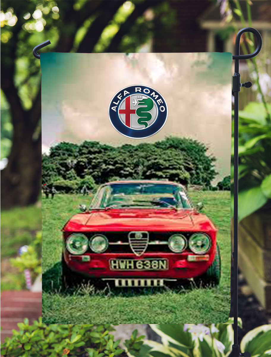 Alfa Romeo Car Style Garden Flag Outdoor Lawn 12X18 Inch