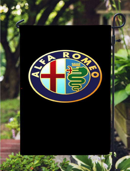 Alfa Romeo Logo Garden Flag Outdoor Lawn 12X18 Inch
