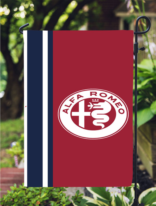 Alfa Romeo Red Blue And White Wallpaper Garden Flag Outdoor Lawn 12X18 Inch