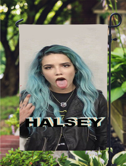 Halsey Blue Hair Garden Flag Outdoor Lawn 12X18 Inch