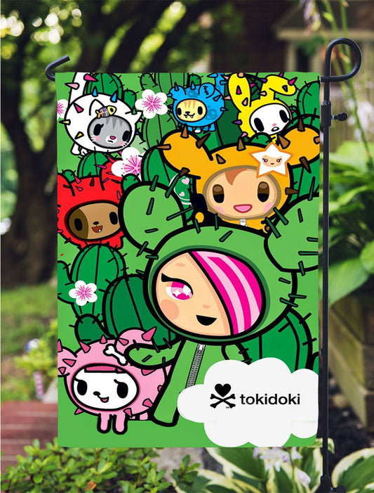 Hello Kitty Tokidoki Garden Flag Outdoor Lawn 12X18 Inch