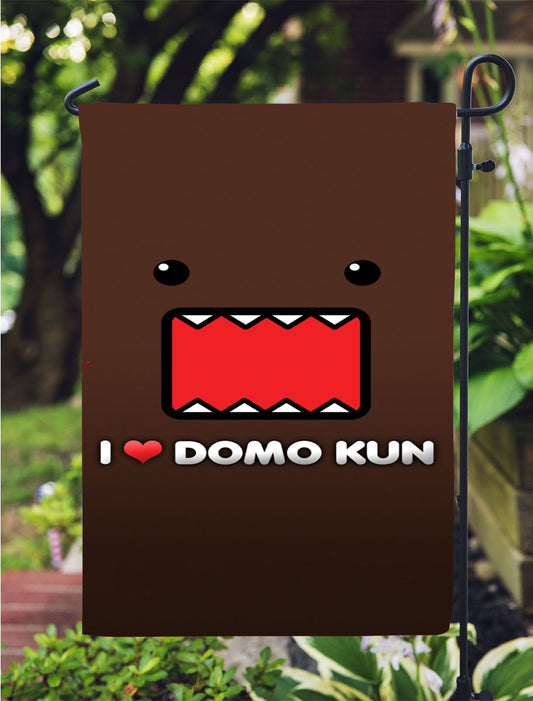 I Love Domo Kun College Garden Flag Outdoor Lawn 12X18 Inch