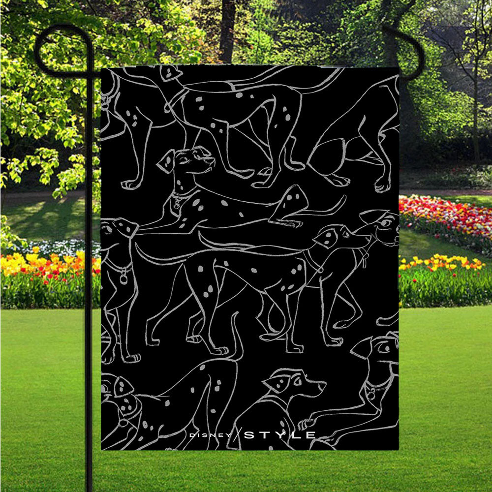 101 Dalmatians Pattern Garden Flag Yard Sign Outdoor Lawn 12 X 18 inch