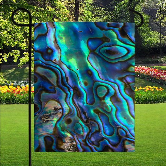 Abalon Liquid Art Material Pattern Garden Flag Yard Sign Outdoor Lawn 12 X 18 inch